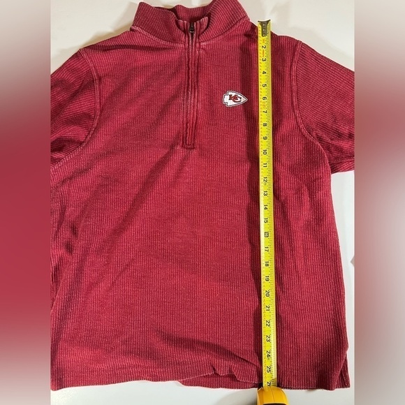 Boxercraft Y2K red ribbed pullover 1/4 zip Kansas City Chiefs comfy sz M relaxed - Picture 7 of 7